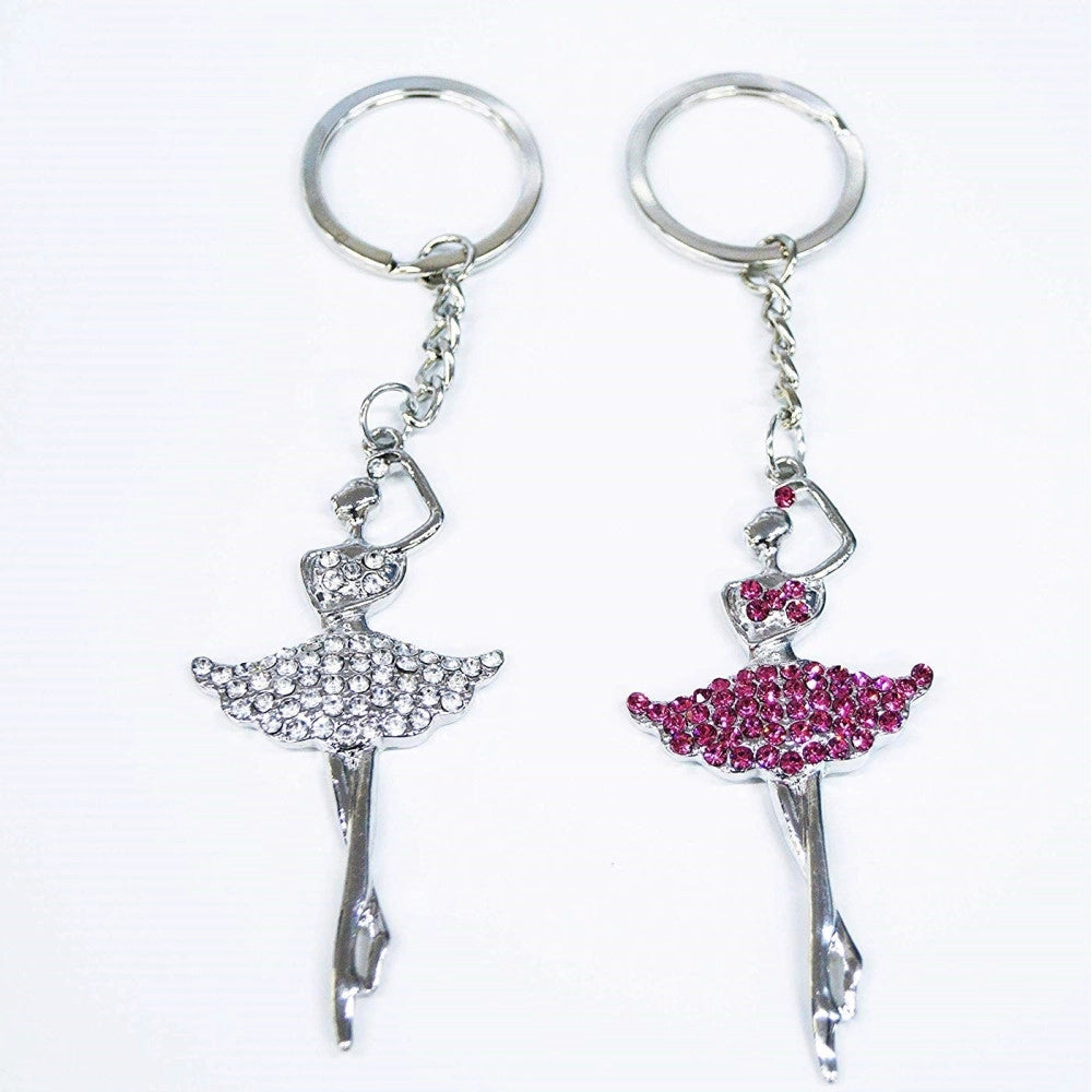 Trade Shop - Set 12 Pezzi Bomboniera Bomboniere Ballerina Glitter Cc39852 Portachiavi -