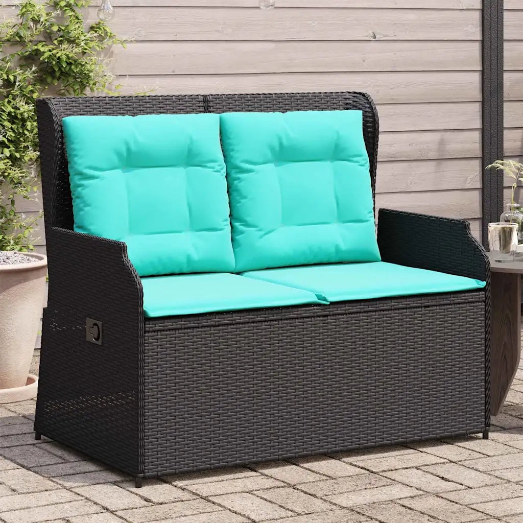 Panchina da giardino Nero polyrattan 3394466