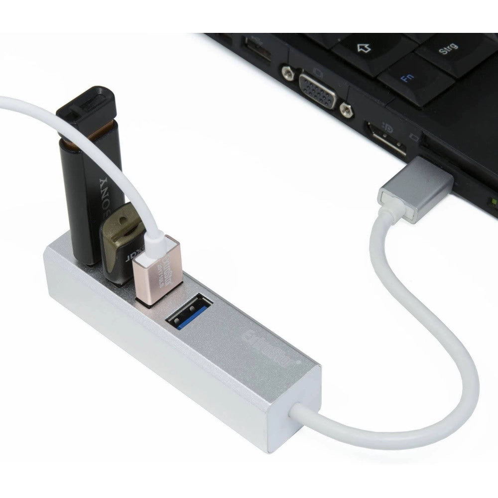 Trade Shop - Ciabatta Usb Multipresa Hub Con 4 Porte Usb 3.0 + Micro Usb Per Pc E Laptop -