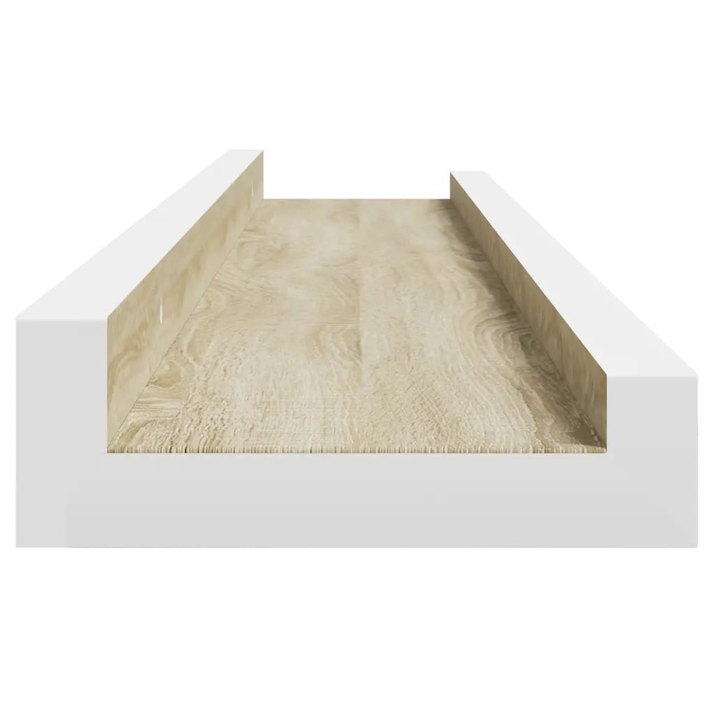 Mensole da Parete 2 pz Bianco e Rovere Sonoma 60x9x3 cm 326690