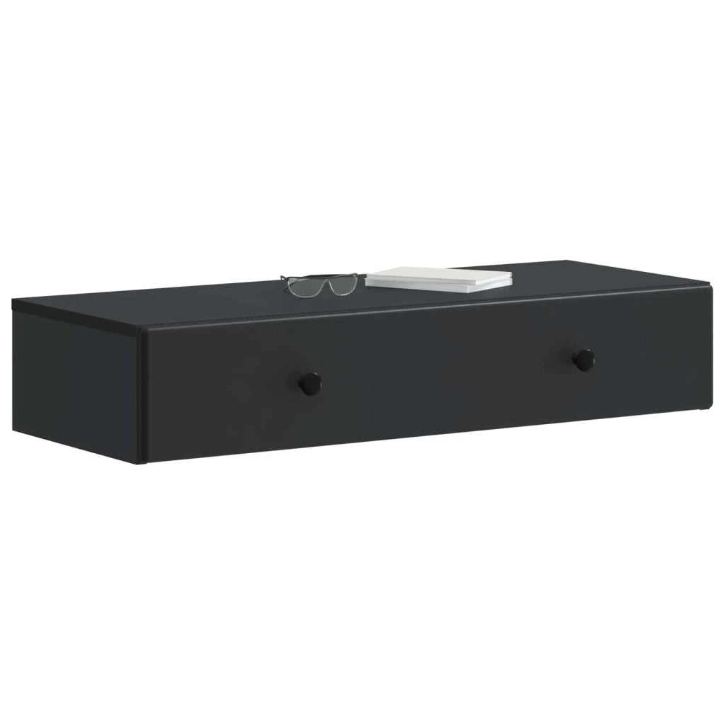Tavolino da Parete Laterale Nero 87,5 x 34,5 x 17 cm