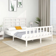 Giroletto-Struttura Letto Bianco in Legno Massello 140x190 cm 862895