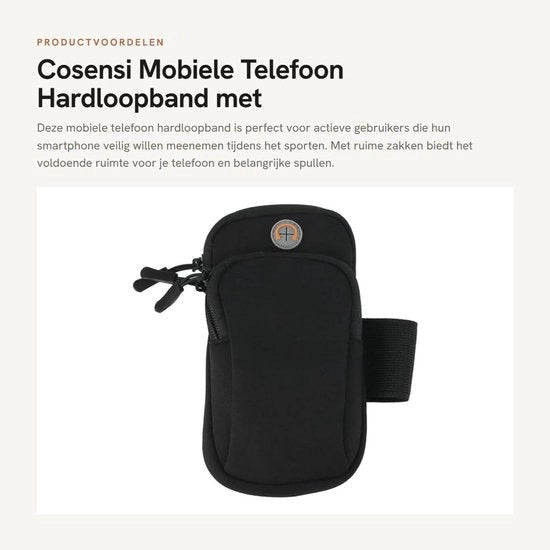 Cintura da Corsa per Telefono Cellulare con Grande Tasca