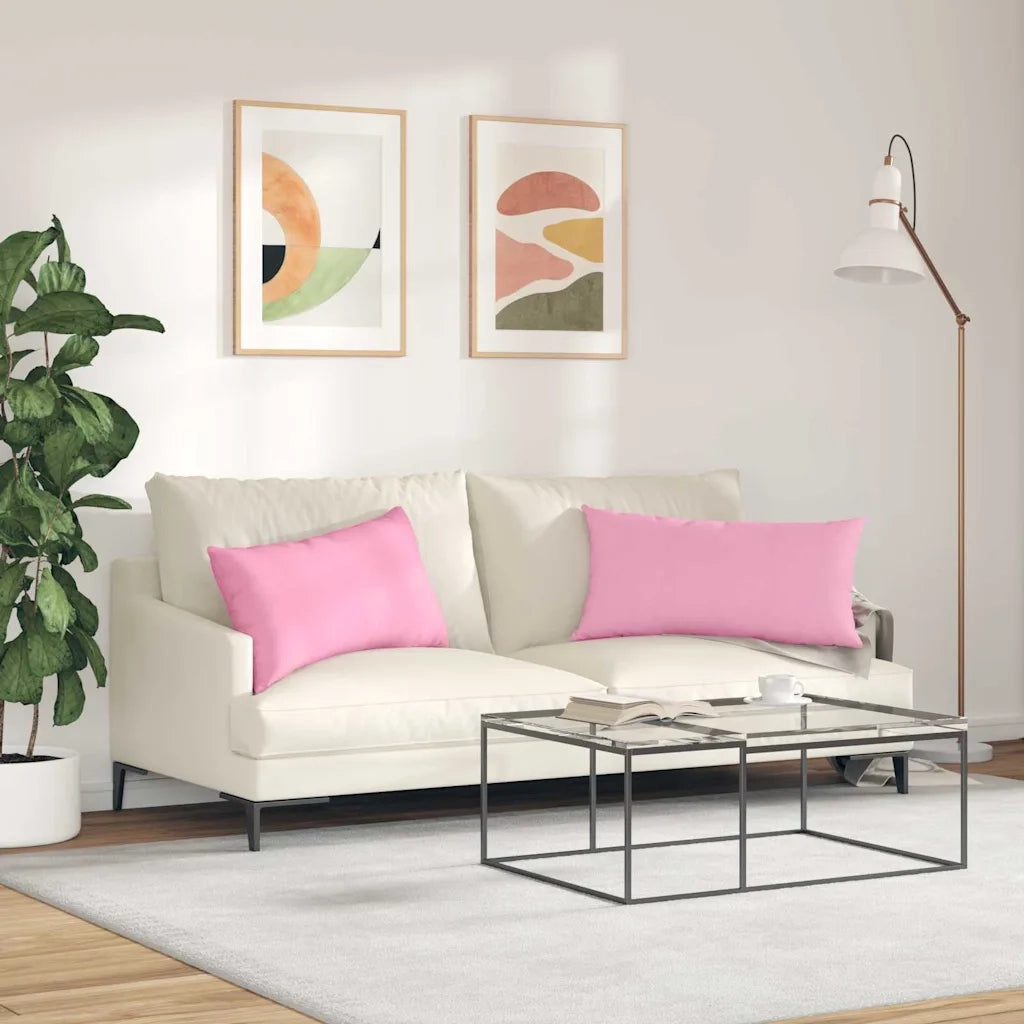 Cuscini da Divano 2 pz | Cuscini per sedie Rosa 80 x 40 cm Tessuto
