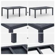 Garden Table Anthracite 220x90x72 Cm Plastic Rattan Look
