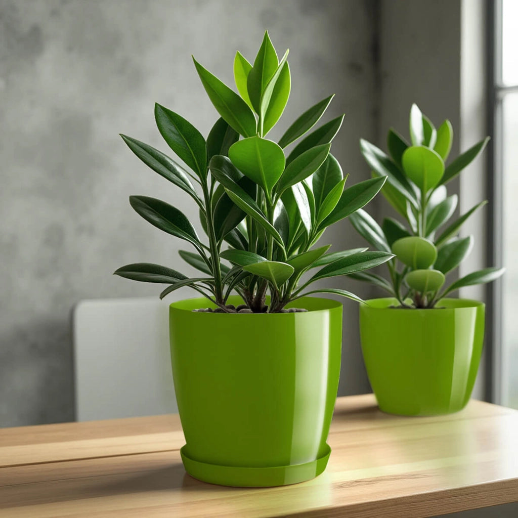 Vaso da fiori KADAX, coprivaso, 16 cm, supporto per fiori, plastica verde, 3 pezzi.