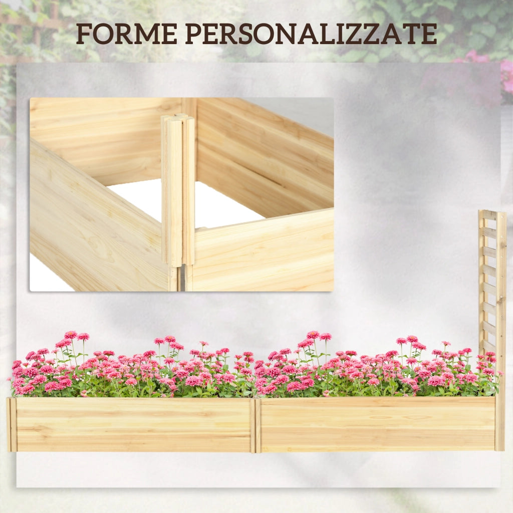 Fioriera con Traliccio per Rampicanti ¨C zephmum ¨C Legno di Abete 230x60x110 cm
