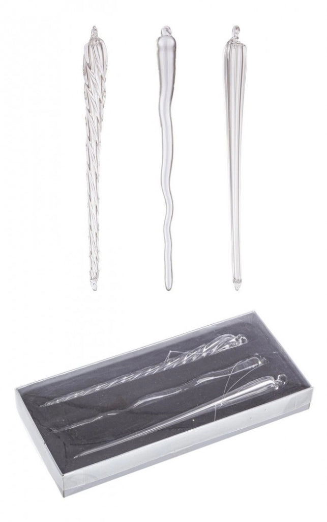 Confezione 3 Pendagli Verticali Icicle Trasparenti Assortiti (6 Pezzi)