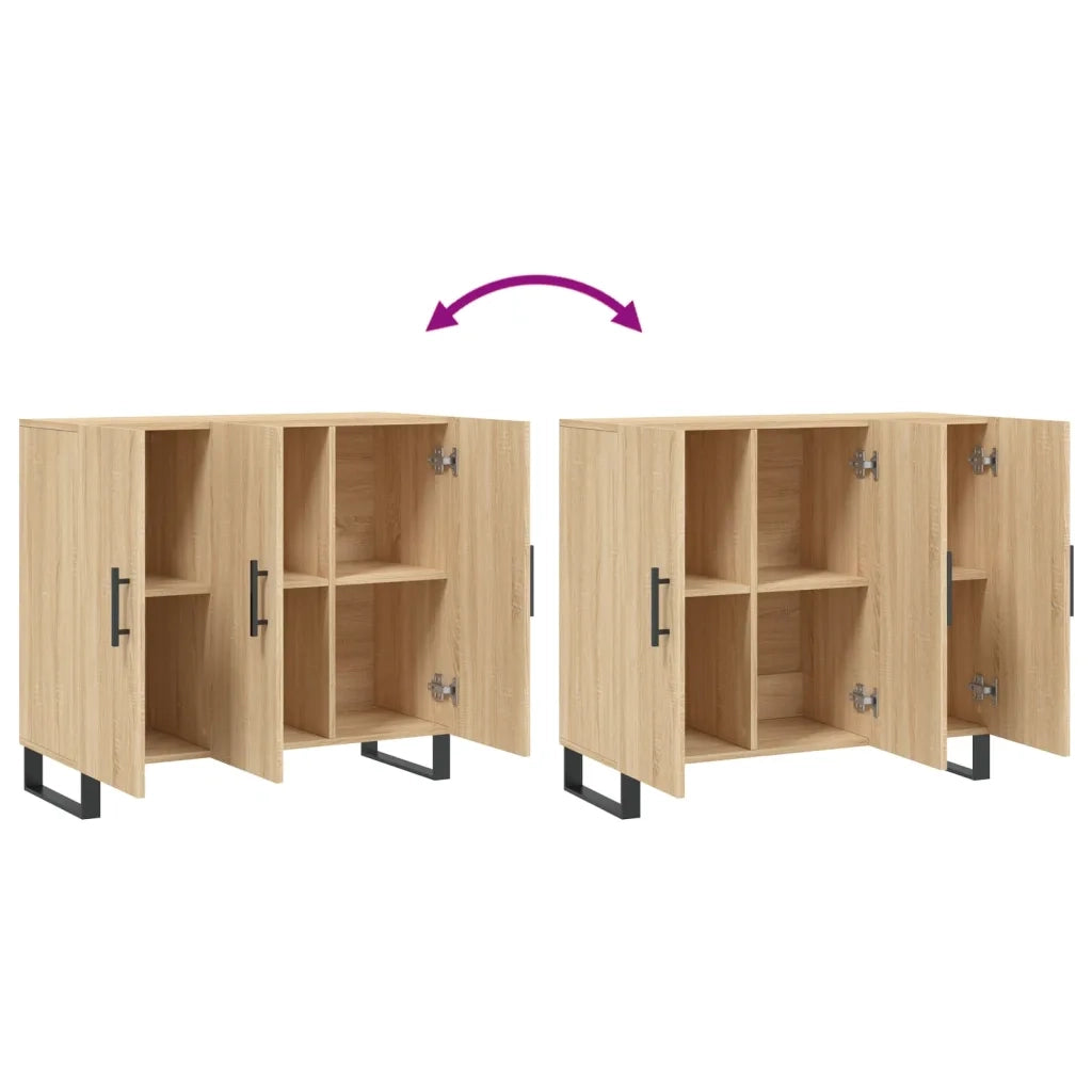 Credenza-Buffet-Armadio da cucina Rovere Sonoma 90x34x80 cm in Legno Multistrato 774657