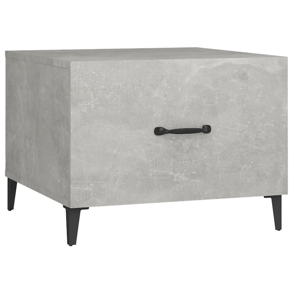 Tavolino da Salotto Gambe in Metallo Grigio Cemento 50x50x40 cm 812734