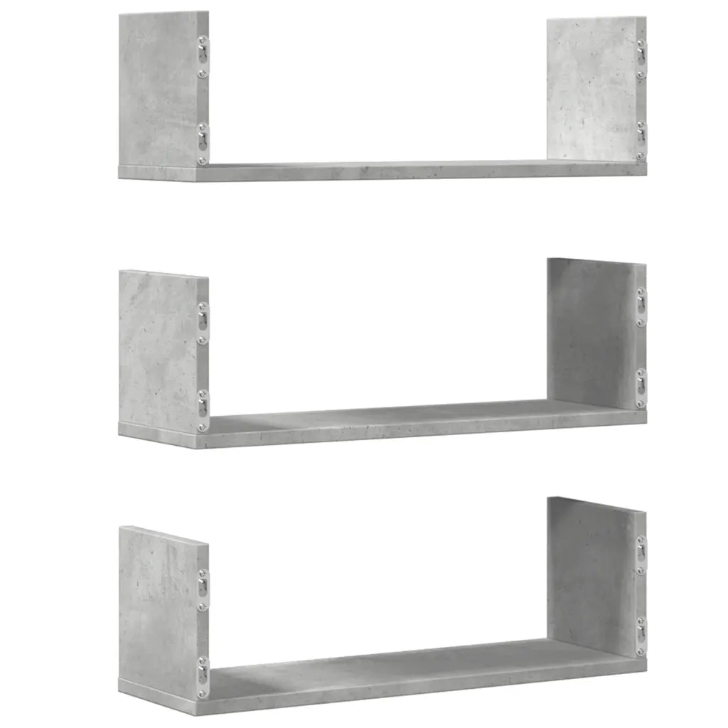 Mensole a Muro 2pz Grigio Cemento 58x18x18 cm in Truciolato