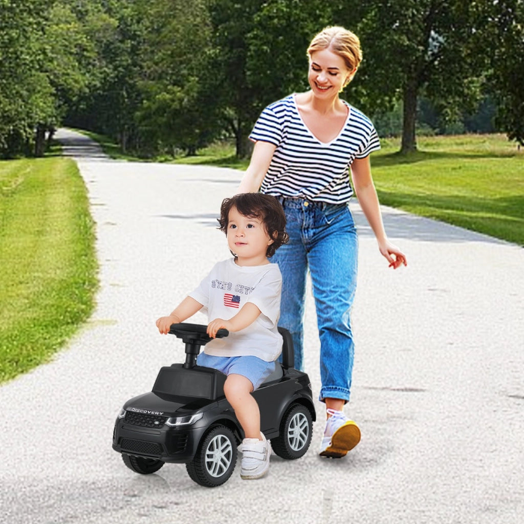 Macchina a spinta per bambini giocattolo a pedale per bambini con clacson-Suoni del motore e spazio di archiviazione sotto sedile Nero