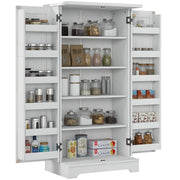Credenza cucina 5 ripiani con ante e mensole regolabili ¨C Xylo ¨C Crema effetto legno 60x40x120 cm