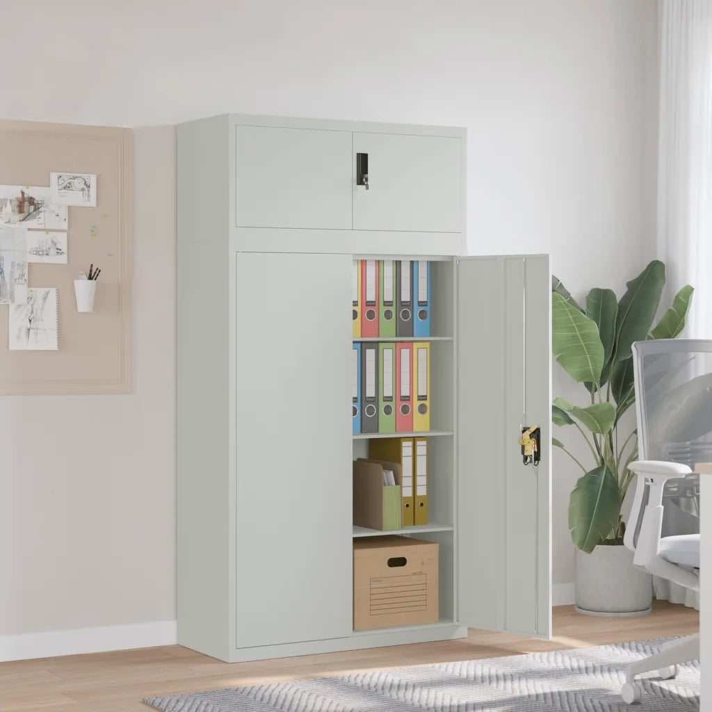 Armadio Classificatore Grigio Chiaro 90x40x180 cm in Acciaio 3188319
