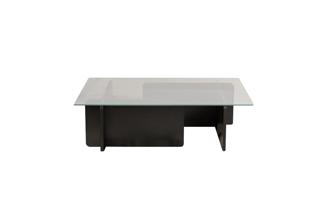 Tavolino in vetro "Flavio" 105 x 65 x 30 cm - Legno nero