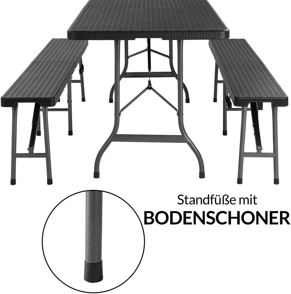 Set Mobili da Birreria 180 cm Pieghevole 2x Panca da Sagra 1x tavolo XL Set Outdoor Campeggio Interno Esterno