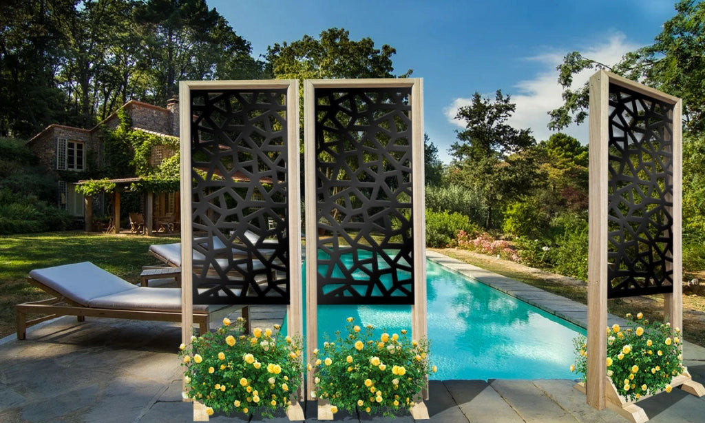 SEGMENTI - Separè - Paravento modulabile - 70x190cm - in Legno e PVC Colore: nero