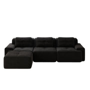 divano modulare cloud senza struttura; schiuma 32D; schienale curvo; seduta profonda; corduroy nero