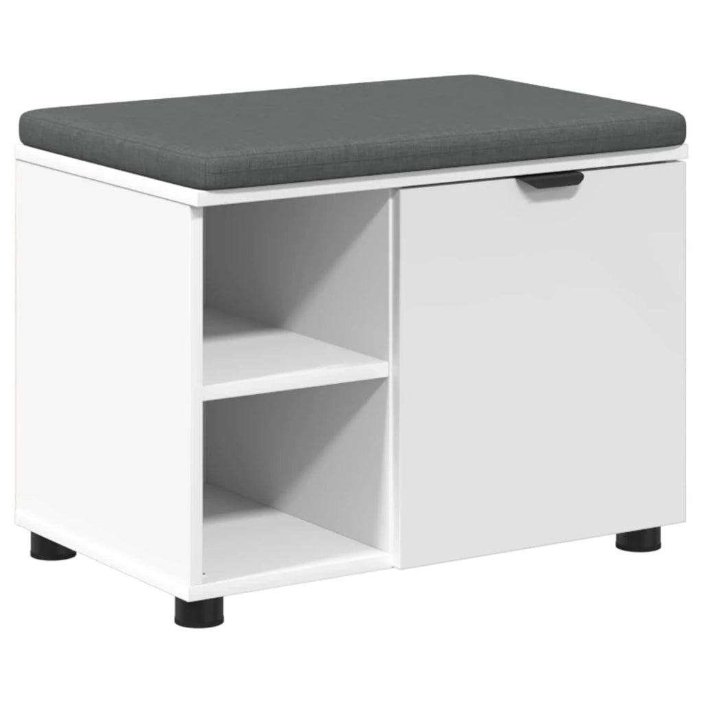 Panca per ingresso con cuscino-Sgabello-Panca da Corridoio Bianco 60 x 38 x 46 cm 676231