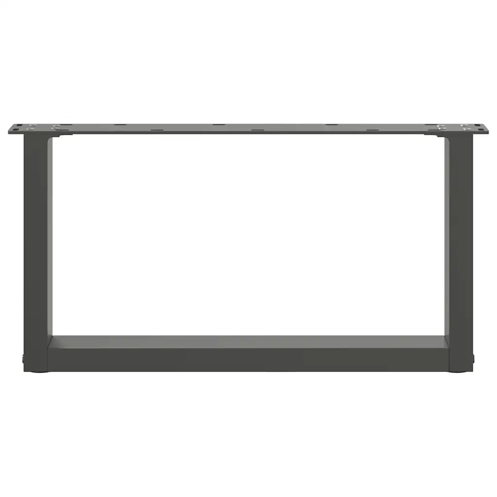 vidaXL Gambe per Tavolino da Caffè a Forma di U 2 pz Antracite 60x(30-31) cm Acciaio