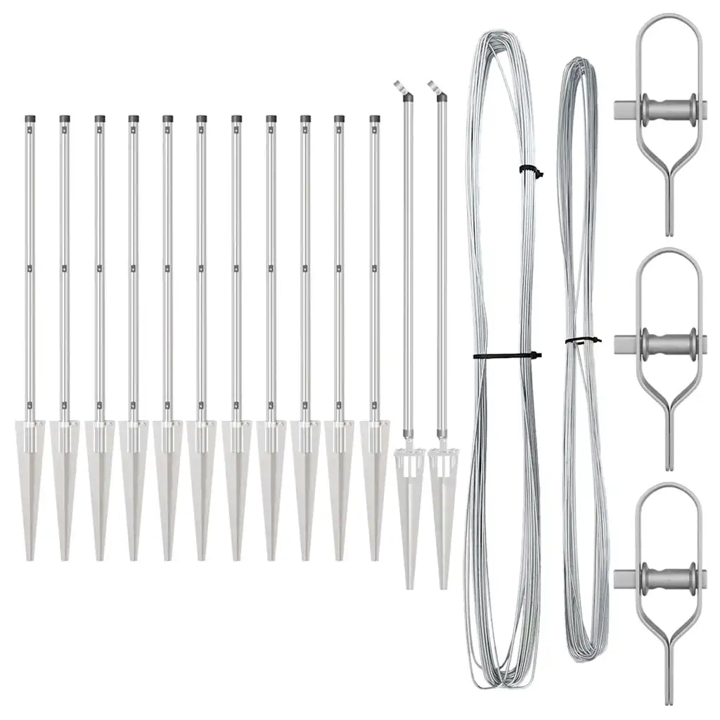 Palo della recinzione 13 pcs Argento Acciaio 42004271