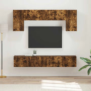 Set mobile TV 4 pcs Rovere fumé Legno multistrato
