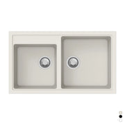 LAVELLO SINTETICO DA INCASSO 2 VASCHE CM 86- Bianco- APELL- pezzi 1