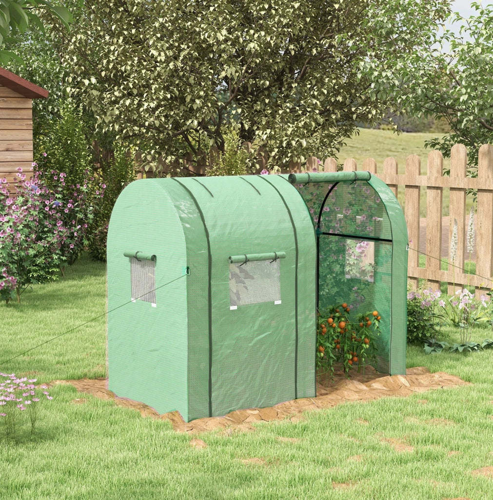 Serra da giardino a 2 comparti con copertura PE verde