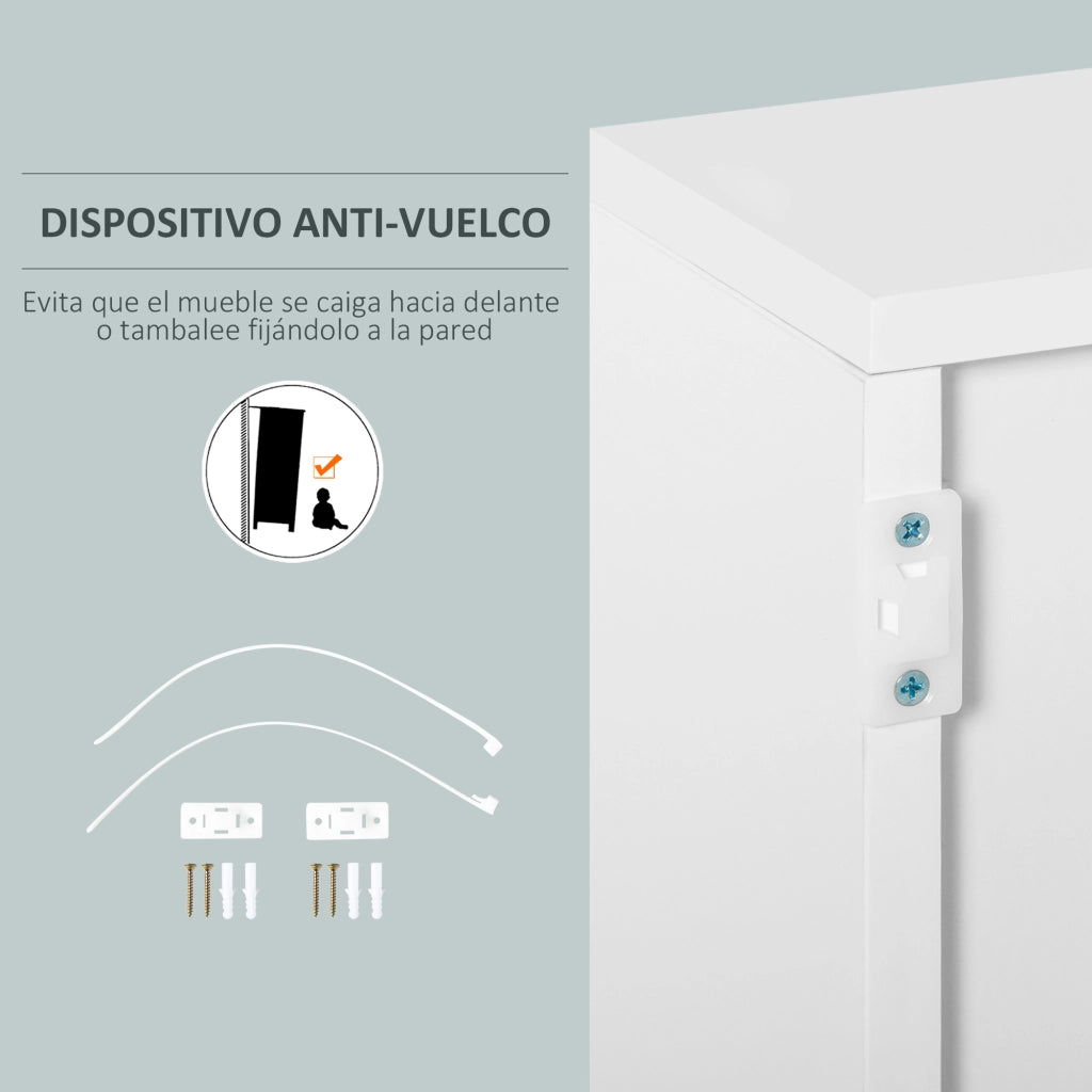 Armadio con 2 ante e 2 cassetti ¨C zephmum ¨C 79x36x74 cm Grigio