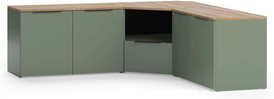 Parete attrezzata soggiorno Wido, Verde, 3 parti