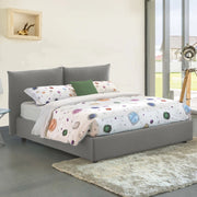 Letto Matrimoniale Arpino, Letto Matrimoniale Materasso Incluso Made in Italy, Grigio