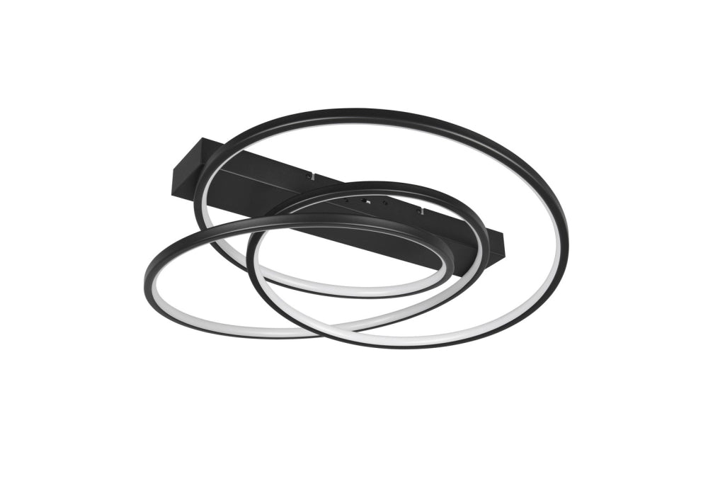 Plafoniera LED DARVIN Trio nera opaca dimmerabile 34W