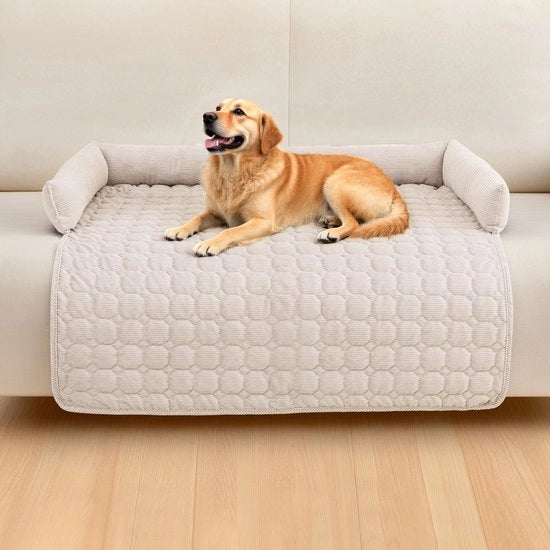 Cuscino per Cani Premium - Protezione per il Divano, Cuscino per Cani Manuale e Lavabile, Gomitolo per Cani morbido per Tutte le Dimensioni (Koord Beige, 75 x 75CM)