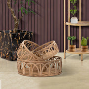 Famorite, Svuotatasche set da 3 in Rattan, Marrone