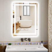 Specchio da bagno, specchio da bagno LED , 60x80 cm, 3 temperature di colore, antiappannamento, dimmerabile, impermeabile IP44