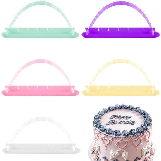 Set di guide per torte flessibili 5 pezzi - strumenti per decorare torte adattabili - plastica flessibile - attrezzature da forno essenziali - per principianti/professionisti - costruzione di alta qualità - decorazione di torte