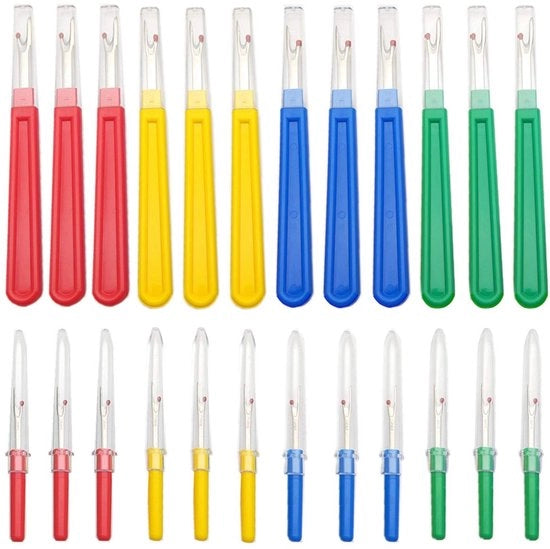Tessitore con Protezione - Rimuovitore di Filo - Unpick - Grande/ Piccolo - Plastica/Acciaio Inossidabile - Ideale per la Sartoria - Strumento per la Sartoria