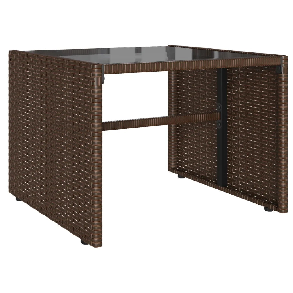 Set Divano da Giardino 4 pz | Set Salotto da Giardino con Cuscini Marrone in Polyrattan