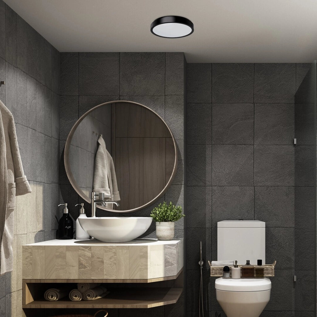 Plafoniera bagno Rabalux Samira Ø25 nero IP44 LED 18W