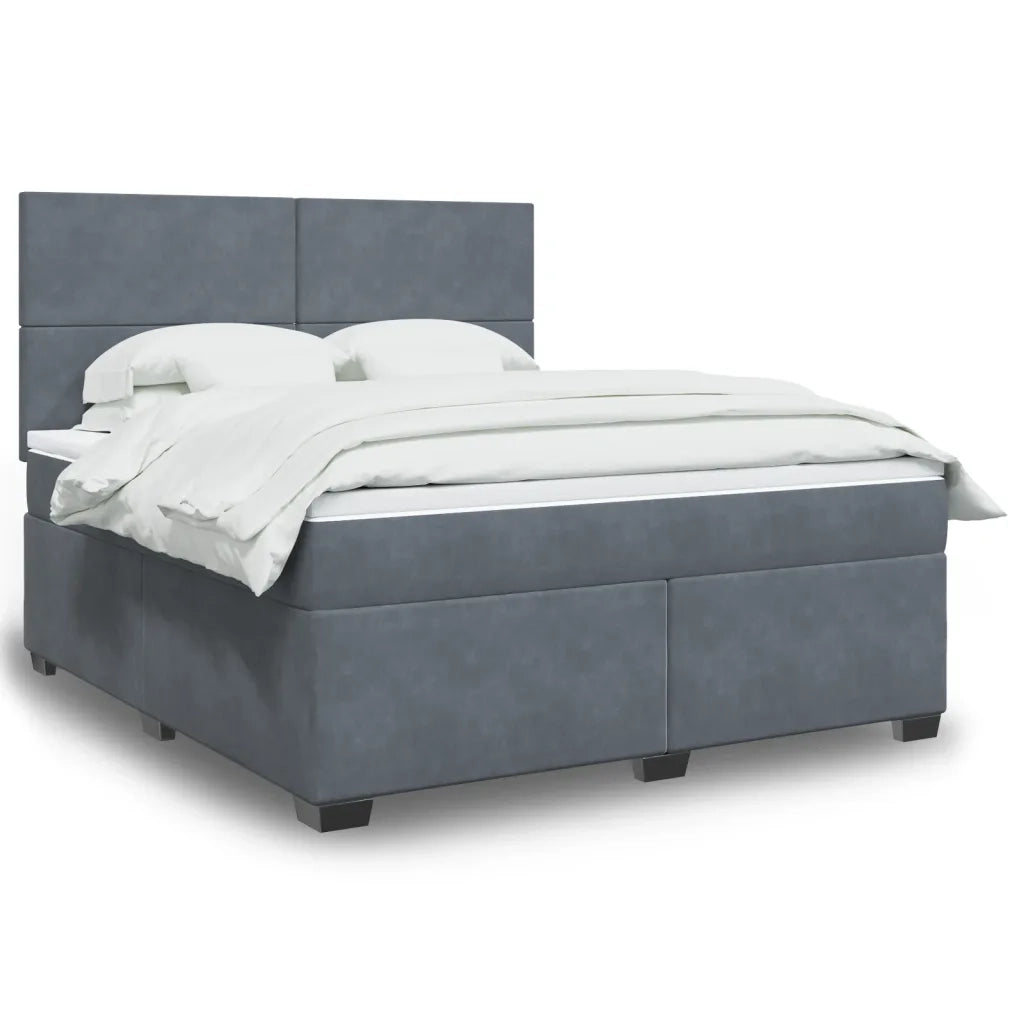 vidaXL Giroletto a Molle con Materasso Grigio Scuro 180x200 cm Velluto