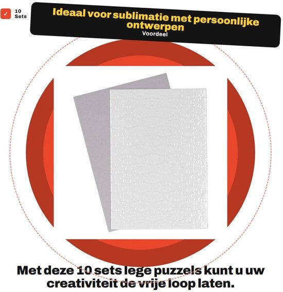 Puzzle in 10 Setti Bianco - Puzzel Sublimazione - Formato A4 - 120 Pezzi - Fai da Te - Ideale Regalo per Feste - Puzzle Sublimazione
