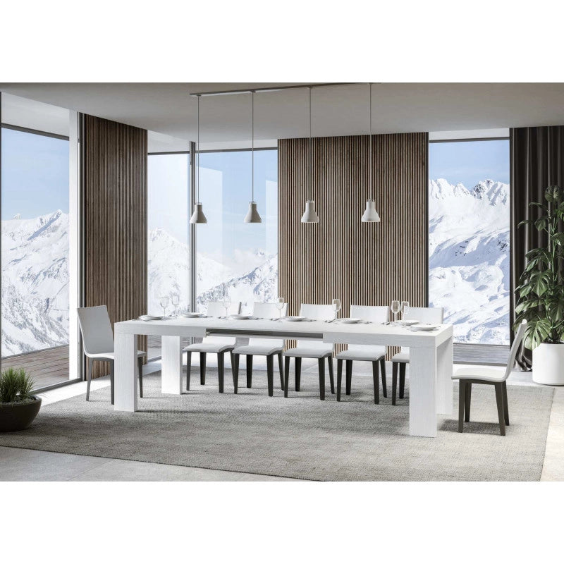 Tavolo allungabile 200/304x90 cm Roxell - Bianco Frassino