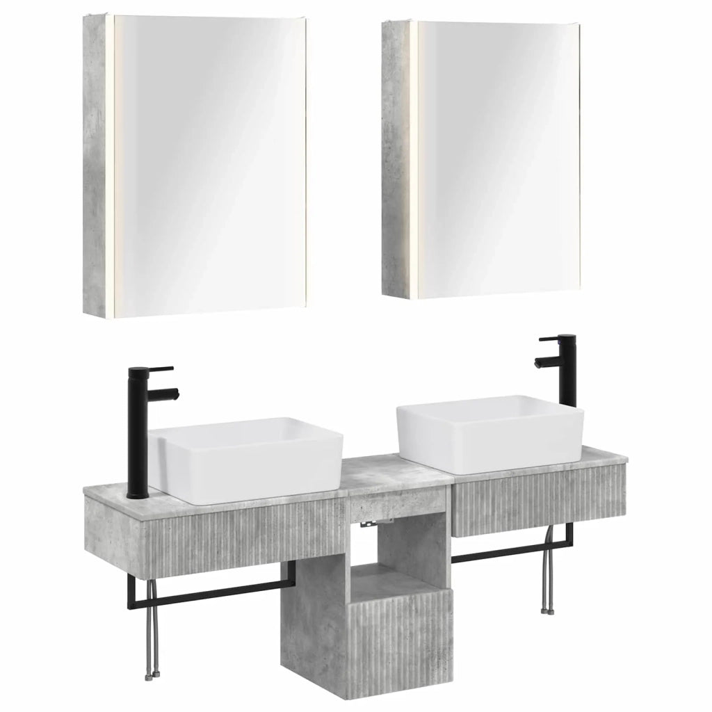 Set di Armadi da Bagno 5 pcs Grigio Cemento 53 x 15,5 x 70 cm 3406330