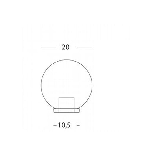 Testa-Palo 1 Luce Globo In Termoplastco Sfera Ø 20 Cm Nero - Trasparente
