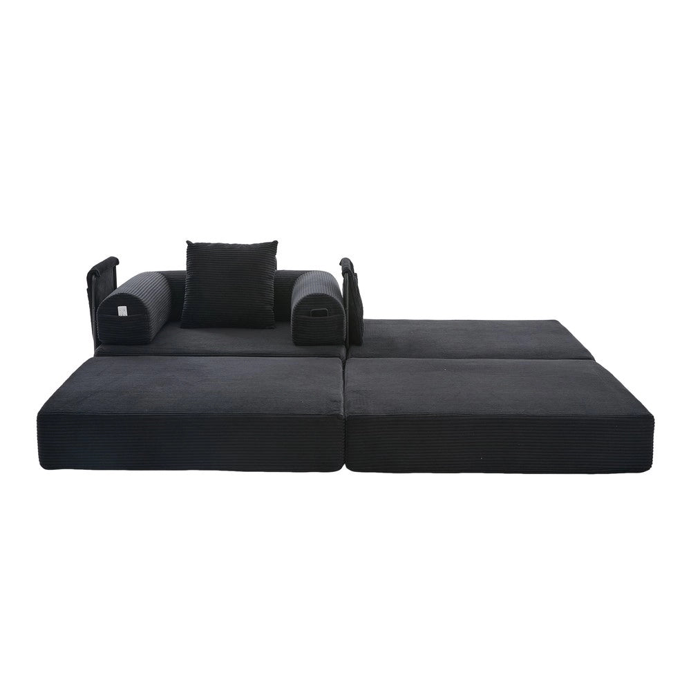 Poltrona Relax con Poggiapiedi e Cuscino ¨C Xylo ¨C Tessuto a Coste, Braccioli, Struttura in Metallo