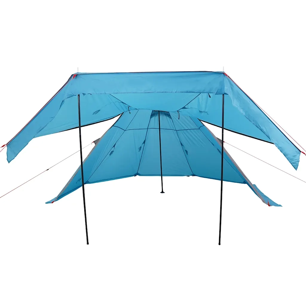 Tenda da Campeggio Tipi per 5 Persone-Tenda per Famiglie Blu Impermeabile