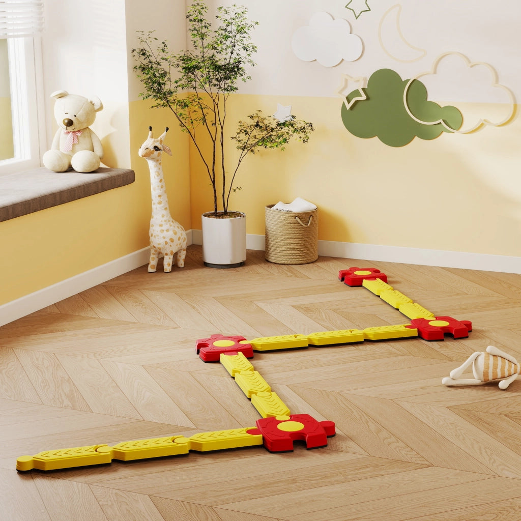Set Trave Equilibrio Bambini ¨C Xylo ¨C Plastica Giallo Rosso