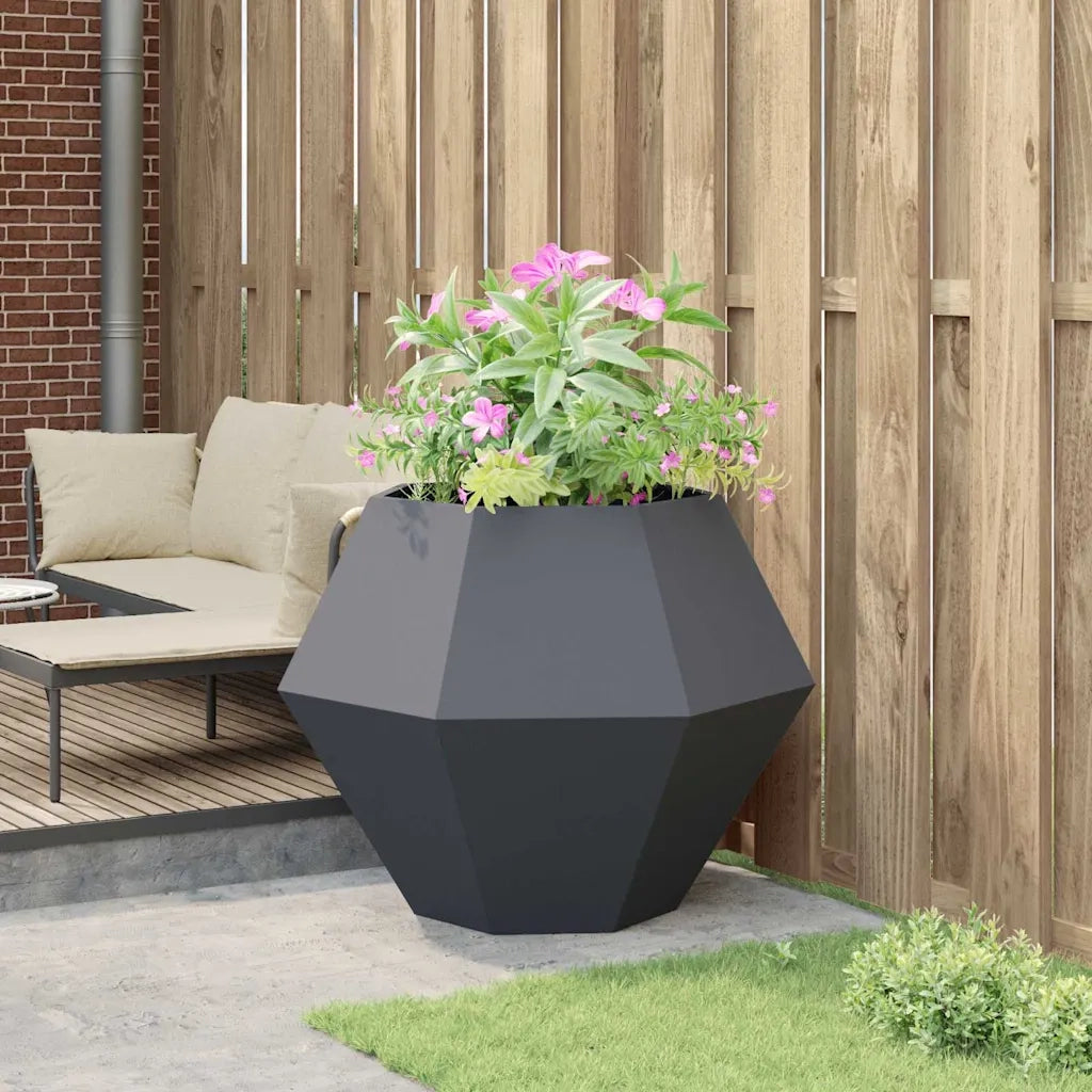 Fioriera Antracite 100 x 100 x 80 cm Acciaio 884028