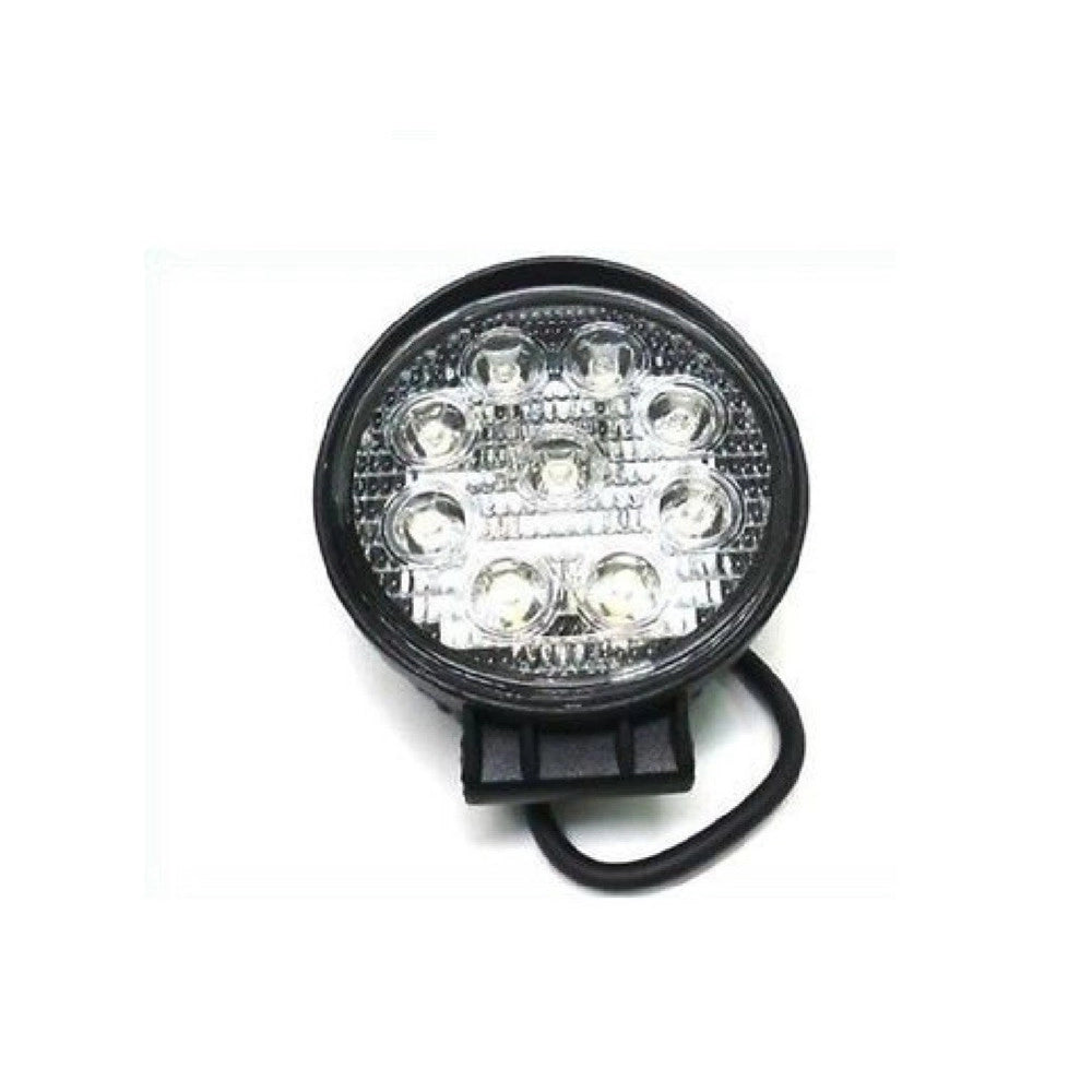 Trade Shop - Faro Supplementare Profondita' Auto Fuoristrada 12v Tondo 9 Led 27w 6000k Ip68 -