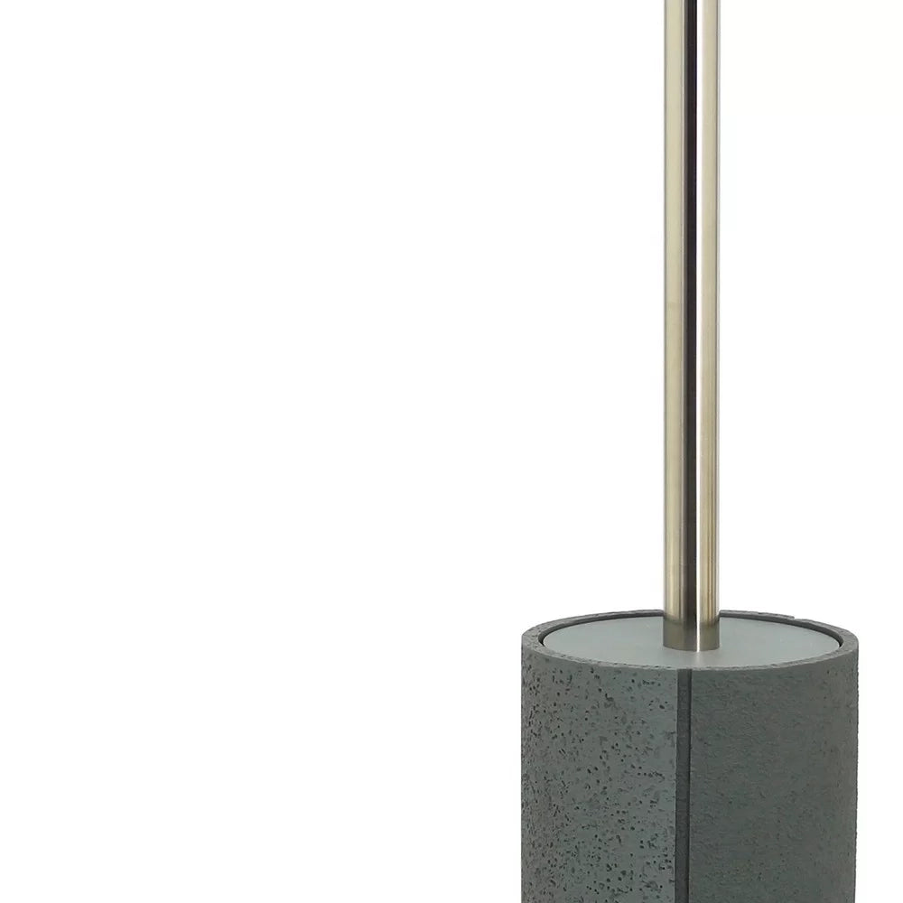 Portascopino in poliresina grigio - serie Pietra